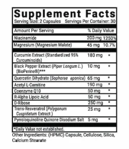 Advanced Mitochondrial Formula supplement facts