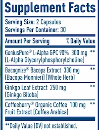 NativePath Brain Health supplemnt facts