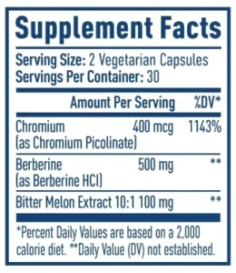 NativePath Native Berberine Supplement Facts.