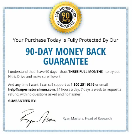Nitric Drive Money-Back Guarantee